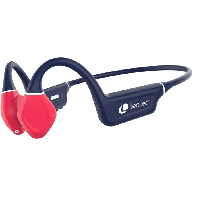 Leotec Auriculares Inalámbricos Deportivos de Conducción Ósea Osea Kuri con Micrófono Bluetooth Azules y Rojos